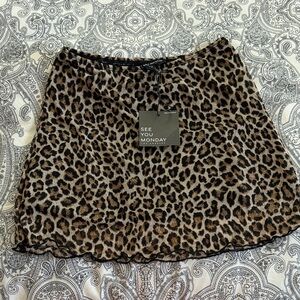See You Monday Animal Print Mini Skirt
